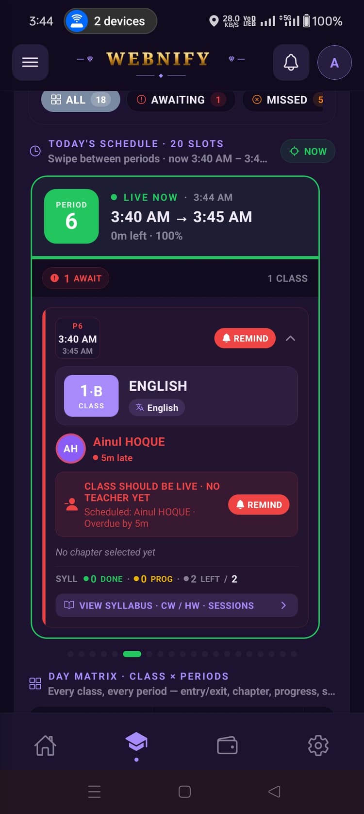 Drill into any class, any period